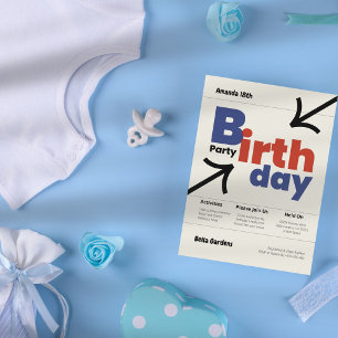 Invitation d'anniversaire de style suisse moderne