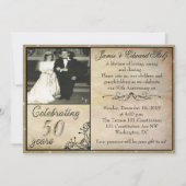 Invitation d'anniversaire de style vintage 50e ann (Devant)