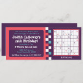 Invitation d'anniversaire de Sudoku solvable (Devant / Derrière)