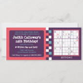 Invitation d'anniversaire de Sudoku solvable (Devant)