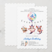 Invitation d'anniversaire de Sugar Glider (Devant / Derrière)