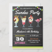 Invitation d'anniversaire de sundae de glace (Devant)