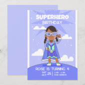 Invitation d'anniversaire de super-héroïne, Annive (Devant / Derrière)