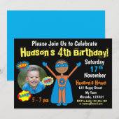Invitation d'anniversaire de super-héros (Devant / Derrière)