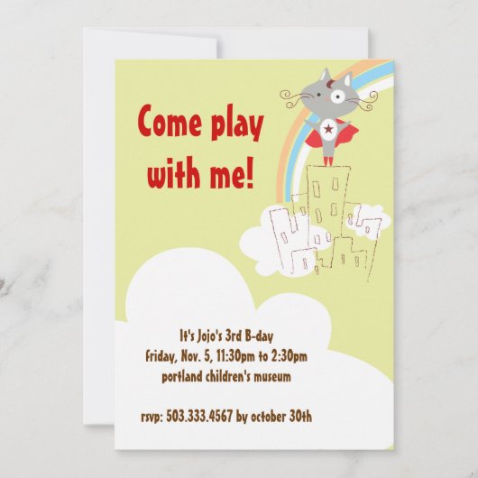 Invitation d'anniversaire de super héros (Devant)