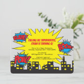 Invitation d'anniversaire de super héros (Debout devant)