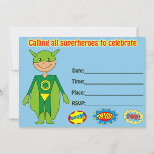 Invitation d'anniversaire de super-héros à remplir
