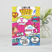 Invitation d'anniversaire de Superhero Comic pour (Debout devant)