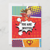 Invitation d'anniversaire de Superhero Comic pour (Dos)