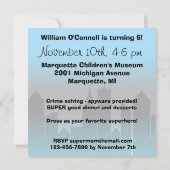 Invitation d'anniversaire de superhéros de garçon (Dos)