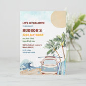 Invitation d'anniversaire de surf de plage (Debout devant)