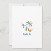 Invitation d'anniversaire de surf pour garçon de t (Dos)