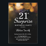Invitation d'anniversaire de surprise de parties<br><div class="desc">Carte d'invitation d'anniversaire de surprise de parties scintillantes d'or 21ème. Anniversaire adulte. Arrière - plan de Bokeh de parties scintillantes d'or. 13ème 15ème 16ème 18ème 10ème 21ème 30ème quarantième cinquantième soixantième soixante-dixième quatre-vingtième quatre-vingt-dixième 100th. Tout âge. Pour davantage de personnalisation, cliquez sur svp la "personnaliser il" bouton et utilisez notre...</div>