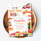 Invitation d'anniversaire de Sushi, Kawaii Sushi A
