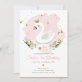 Invitation d'anniversaire de Swan Girl Princess Pi (Devant)