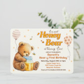 Invitation d'anniversaire de Sweet Honey Bear (Debout devant)