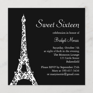 Invitation d'anniversaire de sweet sixteen de Tres