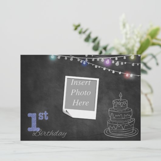 invitation d'anniversaire de tableau (Debout devant)