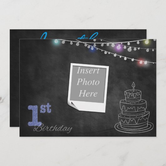 invitation d'anniversaire de tableau (Devant / Derrière)