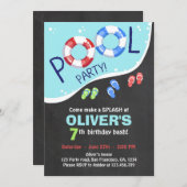 Invitation d'anniversaire de tableau d'été de (Devant / Derrière)