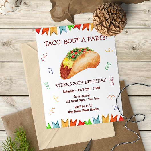 Invitation d'anniversaire de Taco