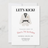 Invitation d'anniversaire de taekwondo arts martia (Devant)