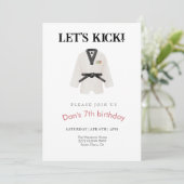 Invitation d'anniversaire de taekwondo arts martia (Debout devant)