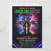 Invitation d'anniversaire de tagueur laser afro-am (Devant)
