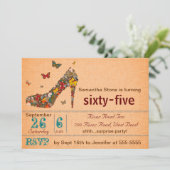 Invitation d'anniversaire de talon haut de (Debout devant)