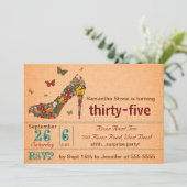 Invitation d'anniversaire de talon haut de (Debout devant)