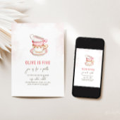 Invitation d'anniversaire de Tea Party minimaliste