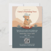 Invitation d'anniversaire de Teddy Bear Cowboy Sad (Devant)