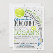 Invitation d'anniversaire de tennis (Devant)