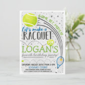 Invitation d'anniversaire de tennis (Debout devant)