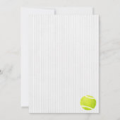 Invitation d'anniversaire de tennis (Dos)