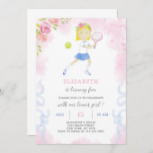 Invitation d'anniversaire de tennis (Devant / Derrière)