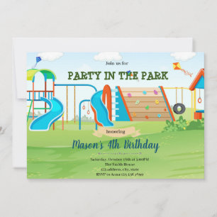 Invitation d'anniversaire de terrain de jeu