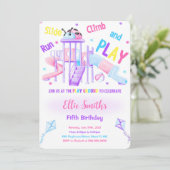 Invitation d'anniversaire de terrain de jeu modifi (Debout devant)