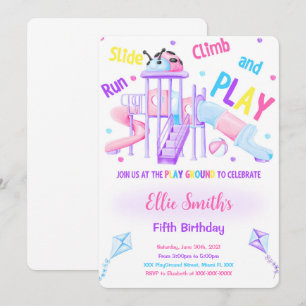 Invitation d'anniversaire de terrain de jeu modifi