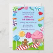 Invitation d'anniversaire de terre de sucrerie (Devant)