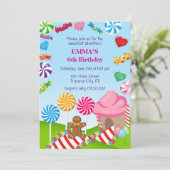 Invitation d'anniversaire de terre de sucrerie (Debout devant)