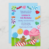 Invitation d'anniversaire de terre de sucrerie (Devant / Derrière)