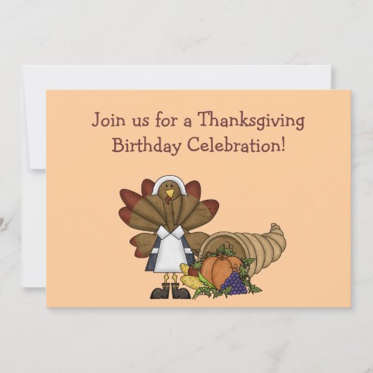 Invitation d'anniversaire de Thanksgiving (Devant)