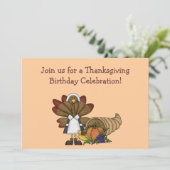 Invitation d'anniversaire de Thanksgiving (Debout devant)
