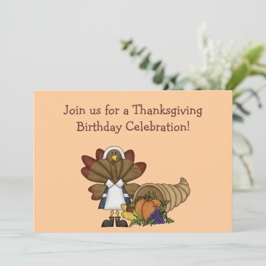 Invitation d'anniversaire de Thanksgiving (Debout devant)