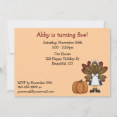 Invitation d'anniversaire de Thanksgiving (Dos)