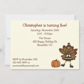 Invitation d'anniversaire de Thanksgiving - Boys (Dos)