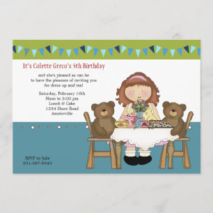 Invitation d'anniversaire de thé
