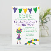 Invitation d'anniversaire de thème de mardi gras (Debout devant)