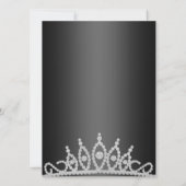 Invitation d'anniversaire de Tiara en noir et rose (Dos)